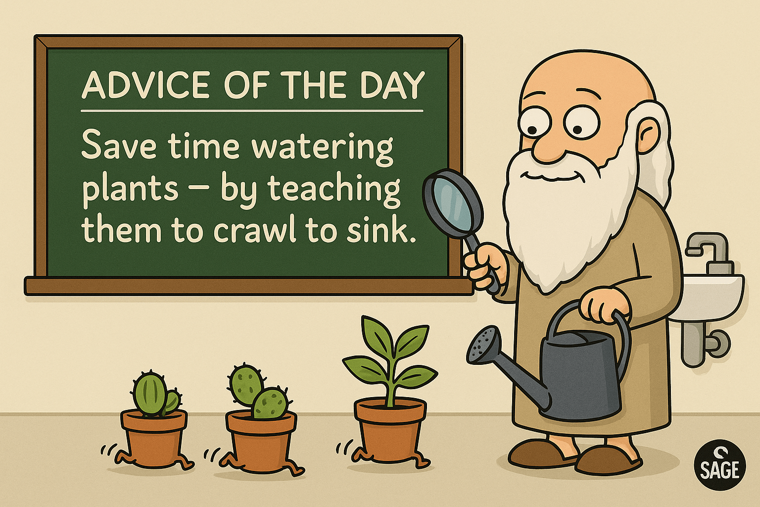 The Wise Sage Gives His Advice of the Day Plant Time Saver