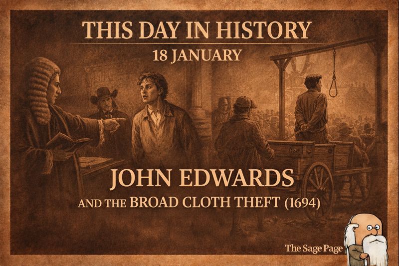 This Day in History: 18 January 1694 — John Edwards and the Broad Cloth&nbsp;Theft