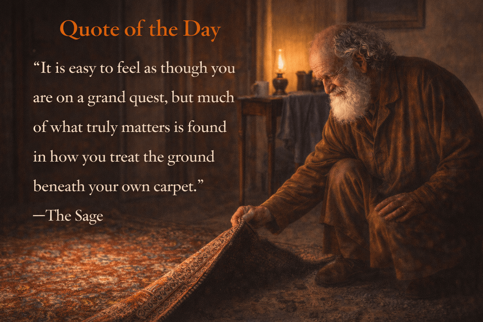 Quote of the Day The Ground Beneath Your Own Carpet